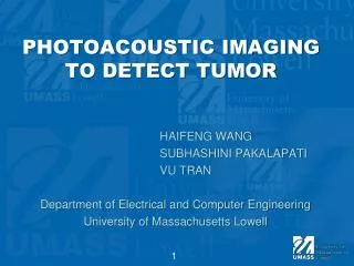 PHOTOACOUSTIC IMAGING TO DETECT TUMOR