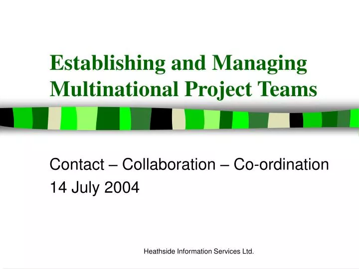 establishing and managing multinational project teams