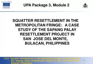 UPA Package 3, Module 2