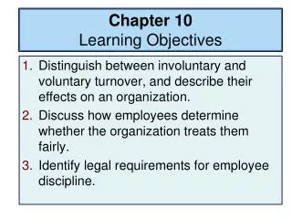 Chapter 10 Learning Objectives