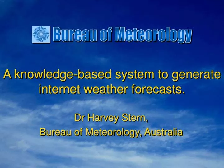 a knowledge based system to generate internet weather forecasts