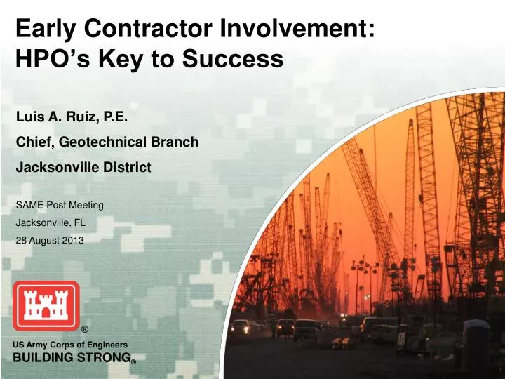 early contractor involvement hpo s key to success