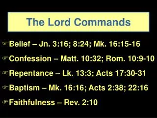 The Lord Commands