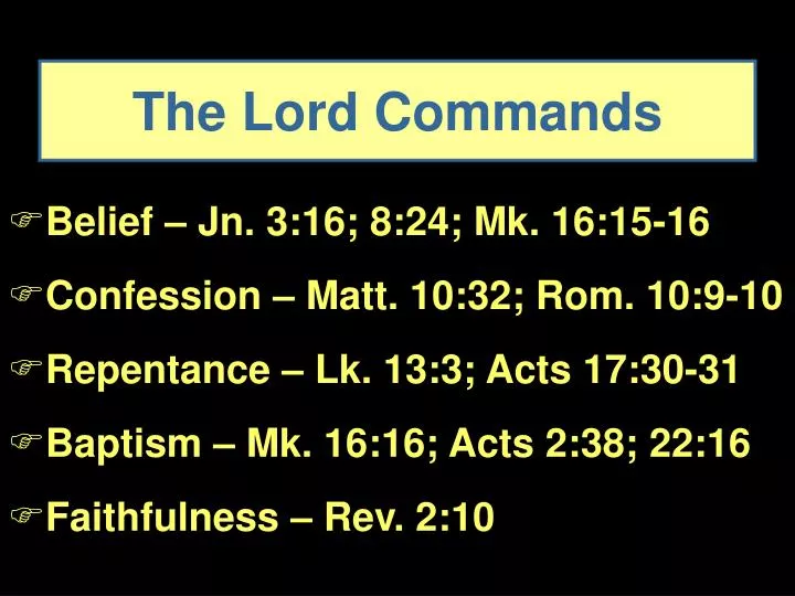 the lord commands