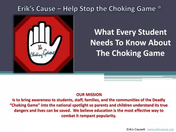 what every student needs to know about the choking game