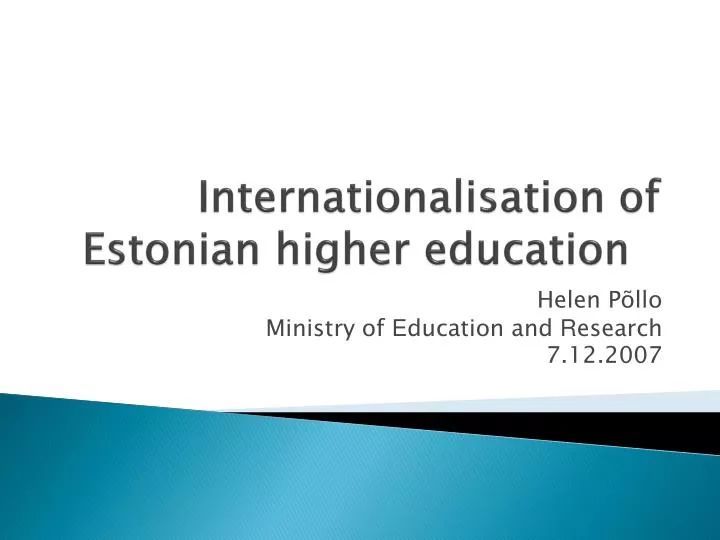 internationalisation of estonian higher education