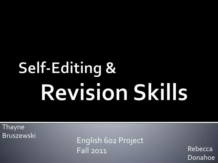 self editing revision skills