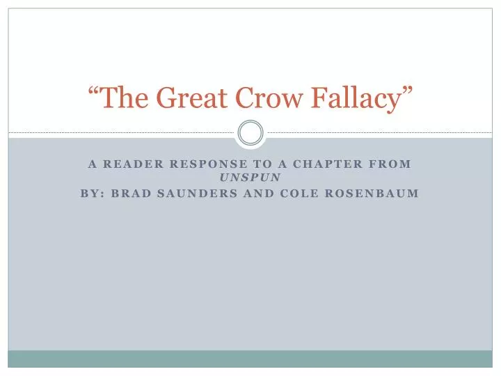 the great crow fallacy