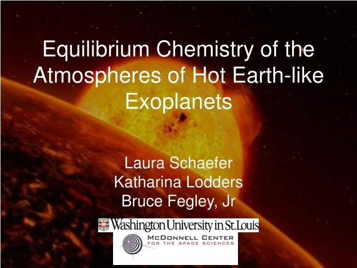equilibrium chemistry of the atmospheres of hot earth like exoplanets