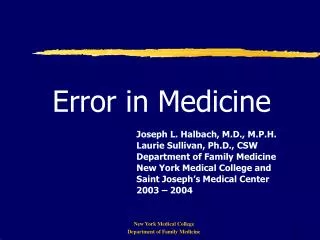 Error in Medicine