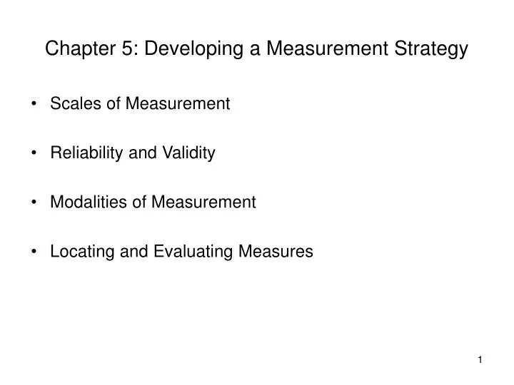 chapter 5 developing a measurement strategy