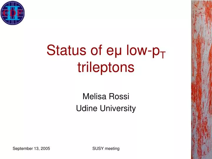 status of e low p t trileptons