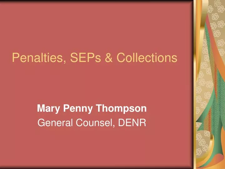penalties seps collections