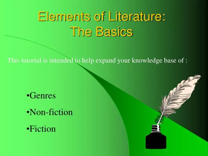 elements of literature the basics