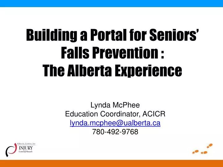 building a portal for seniors falls prevention the alberta experience