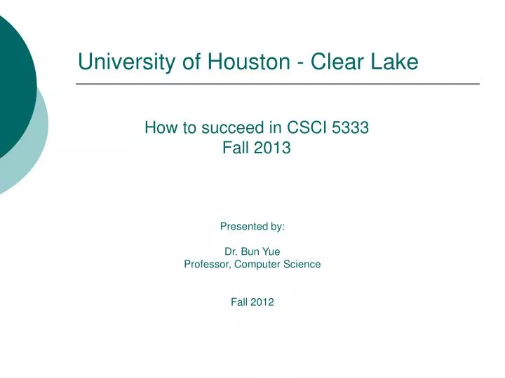 how to succeed in csci 5333 fall 2013