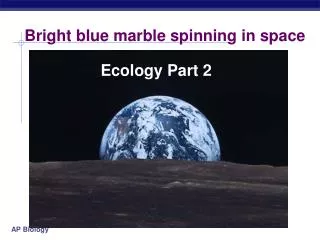 Bright blue marble spinning in space