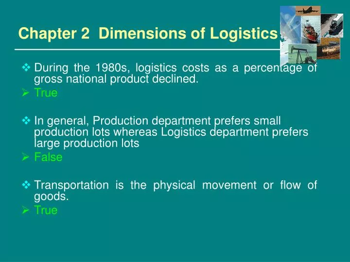 chapter 2 dimensions of logistics
