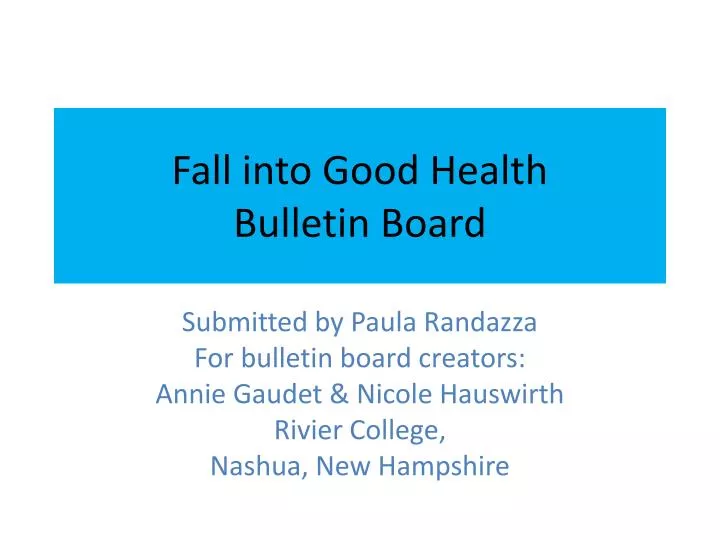 fall into good health bulletin board