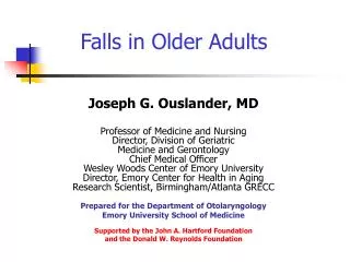 Falls in Older Adults