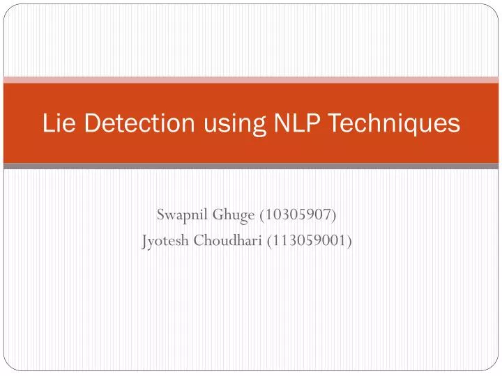 lie detection using nlp techniques