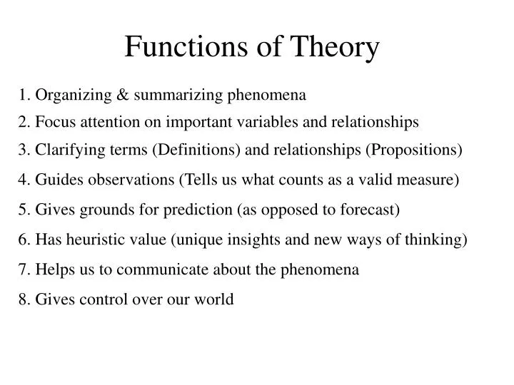 functions of theory