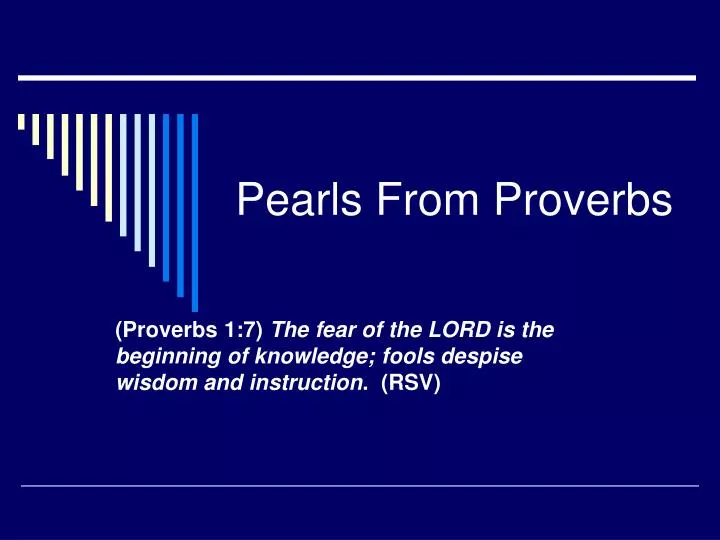 pearls from proverbs