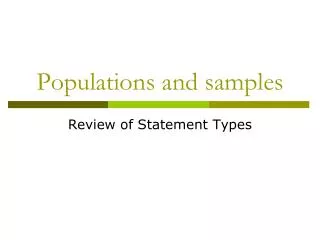 Populations and samples