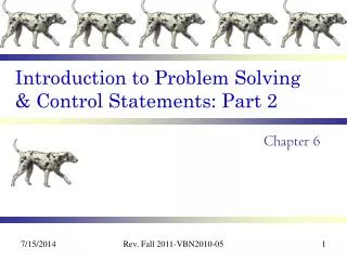 Introduction to Problem Solving &amp; Control Statements: Part 2