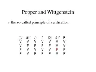 Popper and Wittgenstein