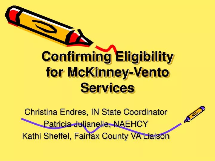 confirming eligibility for mckinney vento services