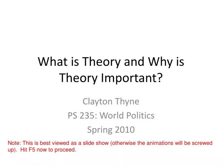 what is theory and why is theory important