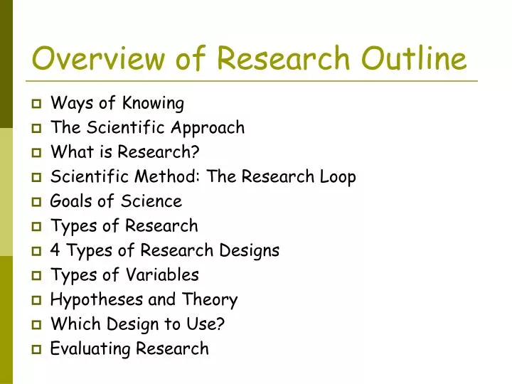 overview of research outline