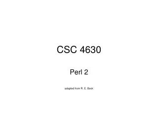 CSC 4630