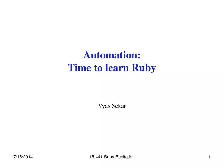 automation time to learn ruby
