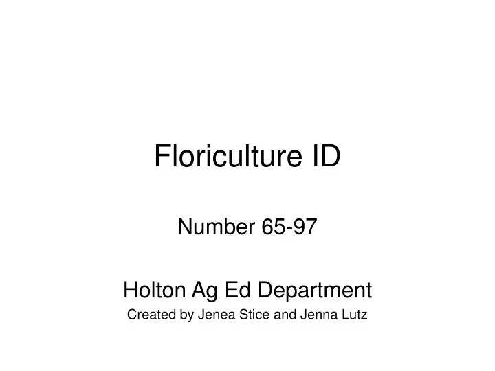 floriculture id