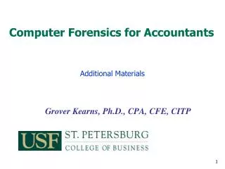 Grover Kearns, Ph.D., CPA, CFE, CITP