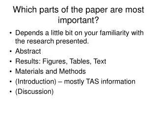 Which parts of the paper are most important?