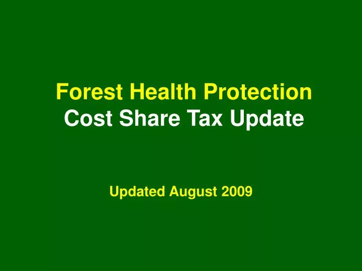 forest health protection cost share tax update
