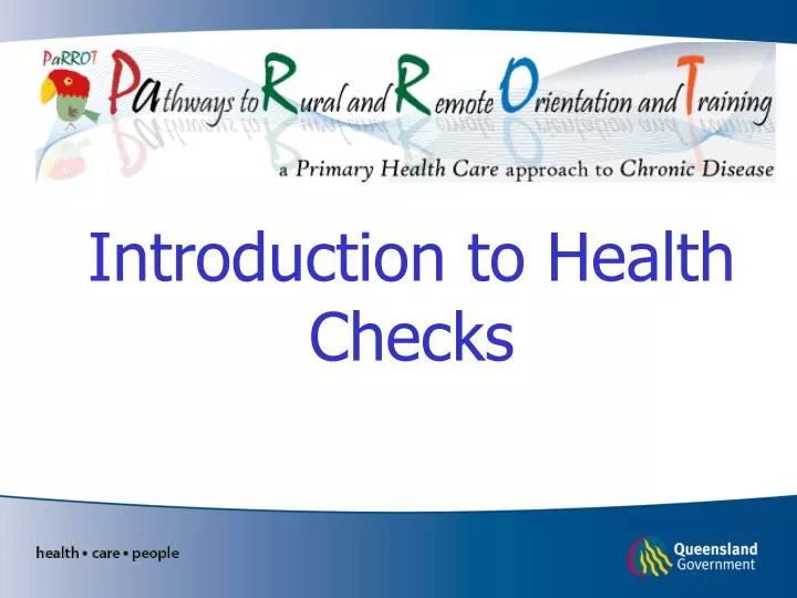 introduction to health checks