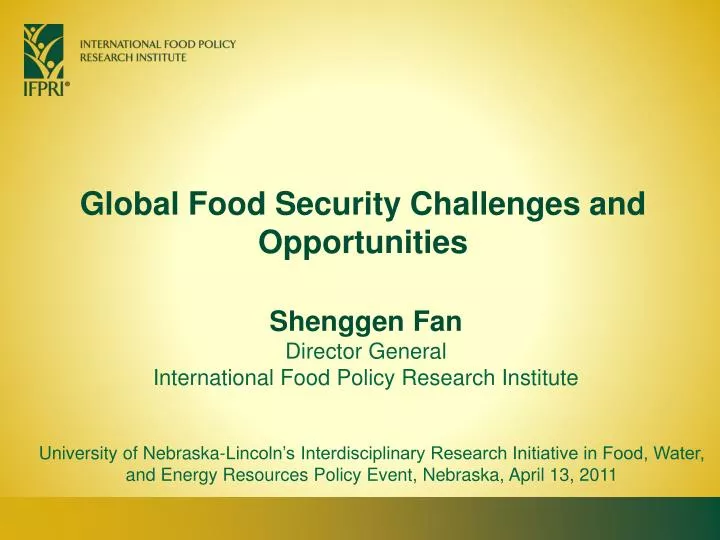 global food security challenges and opportunities