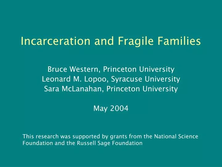 incarceration and fragile families