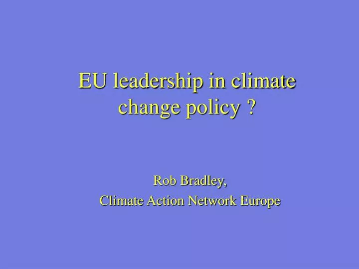 eu leadership in climate change policy