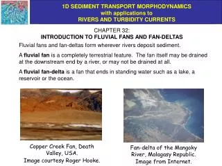 CHAPTER 32: INTRODUCTION TO FLUVIAL FANS AND FAN-DELTAS