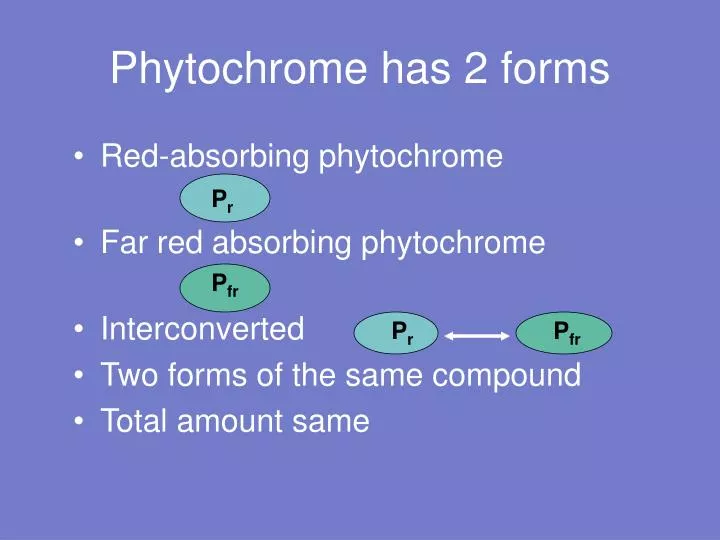 phytochrome has 2 forms