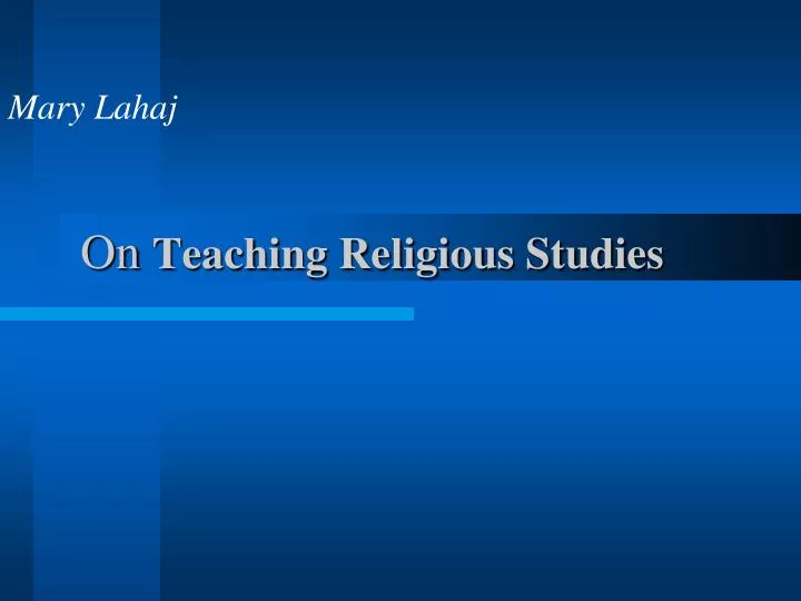 on teaching religious studies