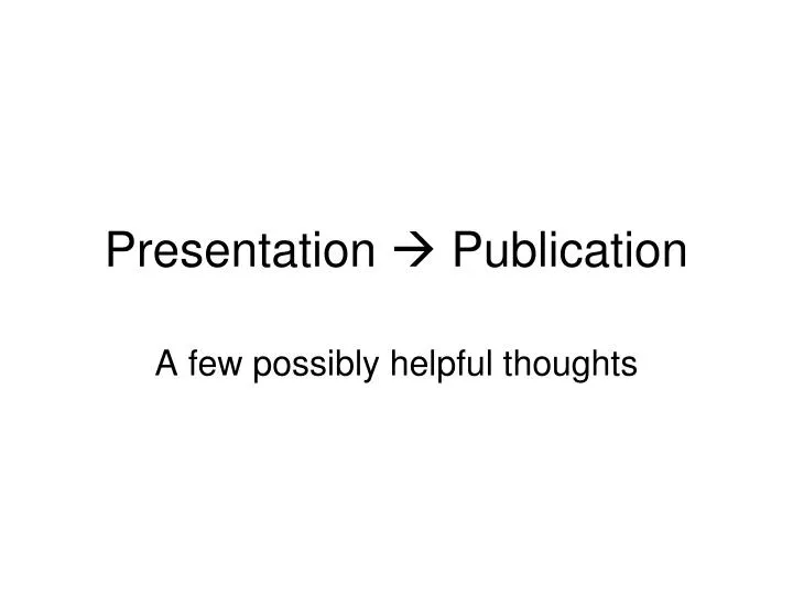 presentation publication