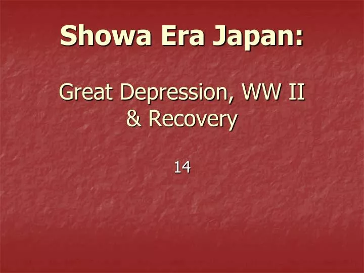 showa era japan great depression ww ii recovery