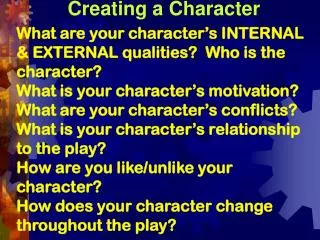 Creating a Character