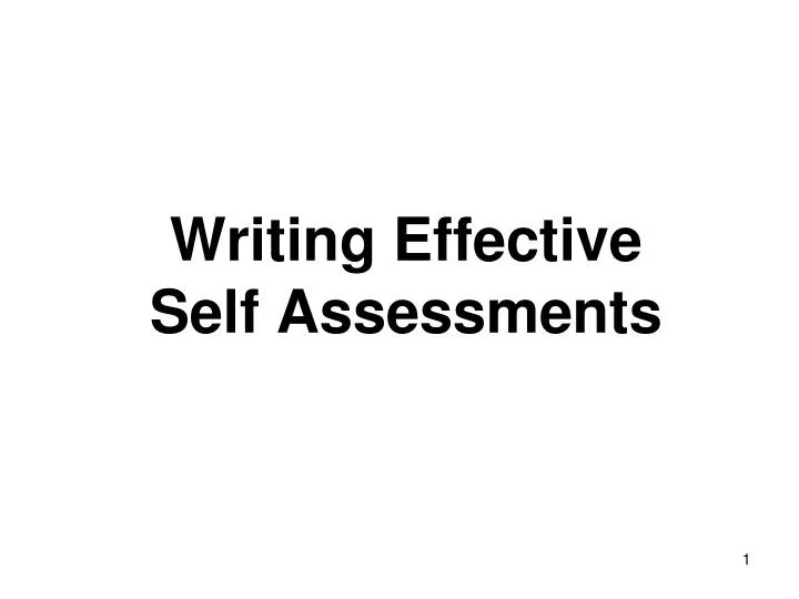 writing effective self assessments